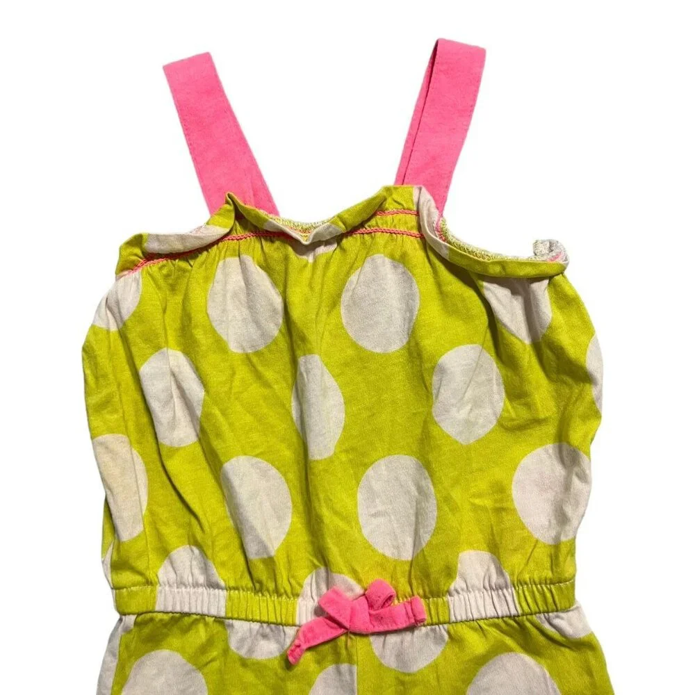 Circo 18m Lime Green & Pink Polkadot Romper